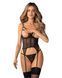 Корсет Obsessive Euridia corset & tanga XL/2XL, Черный