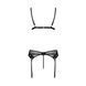 Комплект белья Passion NESSY SET L/XL black, бюстгальтер, пояс для чулок, стринги