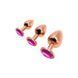 Анальна пробка Wooomy Tralalo Rose Gold Metal Plug Magenta M SO7427 фото 4