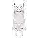 Пеньюар прозрачный с пажами Passion ORIHIME CHEMISE S/M, white, трусики, стрепы