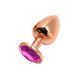 Анальна пробка Wooomy Tralalo Rose Gold Metal Plug Magenta M SO7427 фото 1