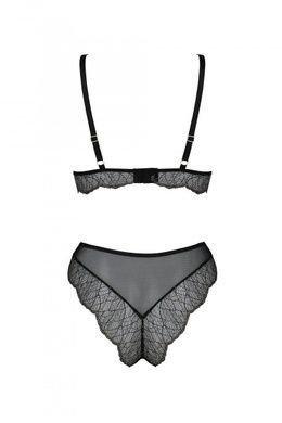 Комплект Passion AMBERLY SET black, XXL/XXXL, бралетт и трусики бразилиана