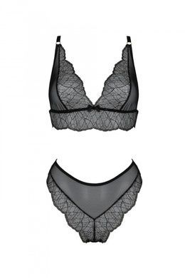 Комплект Passion AMBERLY SET black, XXL/XXXL, бралетт и трусики бразилиана