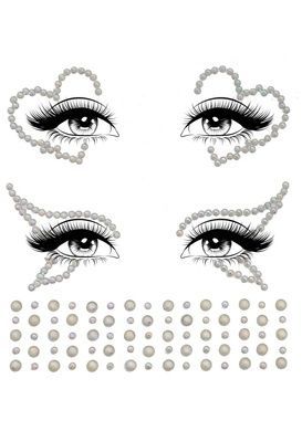 Набір страз-прикрас для тіла Leg Avenue Ayla face jewel sticker, наліпки, світяться у темряві