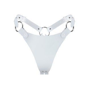 Сексуальні жіночі трусики з натуральної шкіри Feral Feelings String Bikini One Size білі
