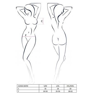 Комплект белья Passion GIANA BIKINI XXL/XXXL, black, полупрозрачные лиф и трусики с бантиками