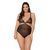 Боди Passion AMBERLY BODY 6XL/7XL black, ассиметричный крой, кружевной лиф, золотая нить