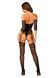 Нейлоновий бодістокінг з імітацією панчіх Obsessive Bodystocking G333 S/M/L, black, з доступом