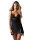 Пеньюар и трусики Obsessive Lobellis chemise & thong M/L черный