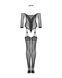 Нейлоновий бодістокінг з імітацією панчіх Obsessive Bodystocking G333 S/M/L, black, з доступом