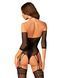 Нейлоновий бодістокінг з імітацією панчіх Obsessive Bodystocking G333 S/M/L, black, з доступом
