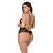 Боди Passion AMBERLY BODY 6XL/7XL black, ассиметричный крой, кружевной лиф, золотая нить