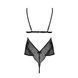 Боди Passion AMBERLY BODY 6XL/7XL black, ассиметричный крой, кружевной лиф, золотая нить