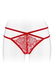 Еротичні трусики-стрінги з мереживом і подвійними гумками Fashion Secret MYLENE One Size червоні