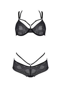 Комплект Passion DROSERA BIKINI black, L/XL, бюстгальтер и трусики-кюлоты