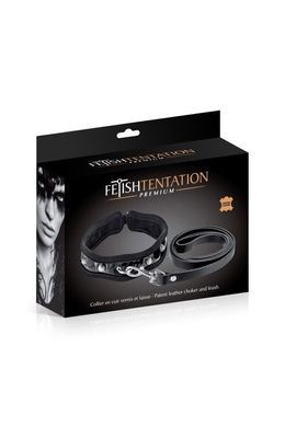 Поводок Fetish Tentation Patent leather chocker and leash SX1098 фото