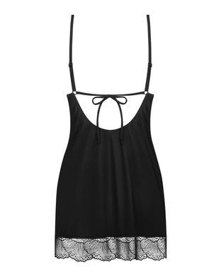 Пеньюар и трусики Obsessive Lobellis chemise & thong XL/2XL черный