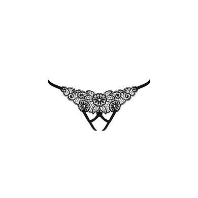 Сексуальные кружевные трусики-стринги с доступом Passion VIOLANTE S/M черные