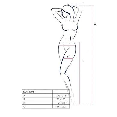 Эротические колготки-бодистокинг Passion ECO S003 white, с доступом, имитация подвязок