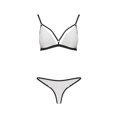 Комплект білизни Passion ORIHIME SET L/XL, white, стрепи, ліф і трусики