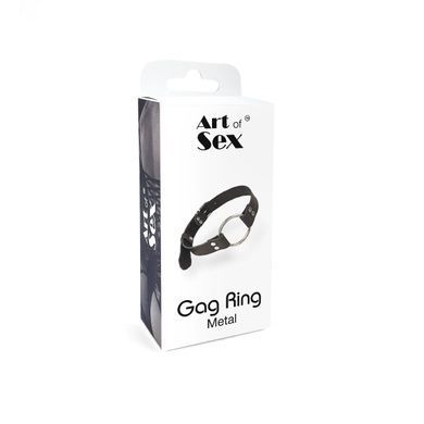 Кляп металлическое кольцо на ремнях Art of Sex черный SO6790 фото