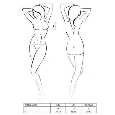 Комплект белья Passion GIANA BIKINI L/XL, white, полупрозрачные лиф и трусики с бантиками
