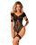 Нейлоновый бодистокинг с имитацией гартер Obsessive Bodystocking G334 S/M/L, black, с доступом