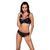 Комплект из эко-кожи с кружевом Passion LOONA SET L/XL, black, бра и трусики