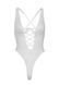 Мереживне боді Leg Avenue Floral lace thong teddy White, шнурівка на грудях, one size