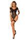 Нейлоновый бодистокинг с имитацией гартер Obsessive Bodystocking G334 S/M/L, black, с доступом