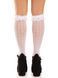 Шкарпетки ажурні з рюшами Leg Avenue Sweetheart Ruffle Cuff Knee Highs White, високі