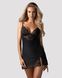 Пеньюар и трусики Obsessive Lobellis chemise & thong XL/2XL черный