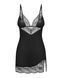 Пеньюар и трусики Obsessive Lobellis chemise & thong XL/2XL черный
