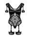 Нейлоновый бодистокинг с имитацией гартер Obsessive Bodystocking G334 S/M/L, black, с доступом