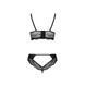 Комплект из эко-кожи с кружевом Passion LOONA SET L/XL, black, бра и трусики