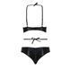 Комплект белья Passion Exclusive NAVEL SET XXL/XXXL, black, трусики и лиф с элементами под латекс