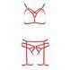 Комплект білизни Passion Exclusive MAGALI SET OpenBra XXL/XXXL, red, стрепи, ліф, трусики і пояс