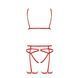 Комплект білизни Passion Exclusive MAGALI SET OpenBra XXL/XXXL, red, стрепи, ліф, трусики і пояс