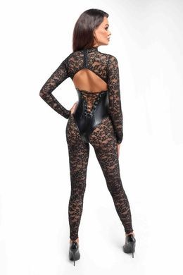 Комбінезон Noir Handmade F299 Enigma lace catsuit with underbust bodice - 3XL
