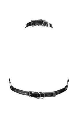 (SALE) Портупея на груди Obsessive A740 harness black O/S, штучна шкіра