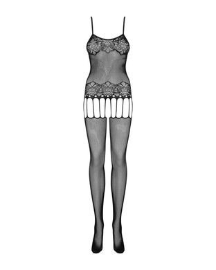 Бодістокінг Obsessive Bodystocking F235 S/M/L, тонкі підв&rsquo;язки, ніжний декор, сіточка