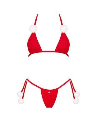 Комплект белья с помпонами Obsessive Bobble Girl, красный