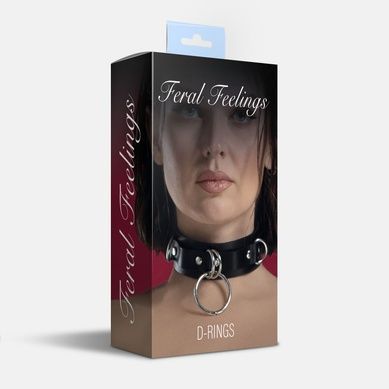 Ошейник из натуральной кожи Feral Feelings черный SO9405 фото