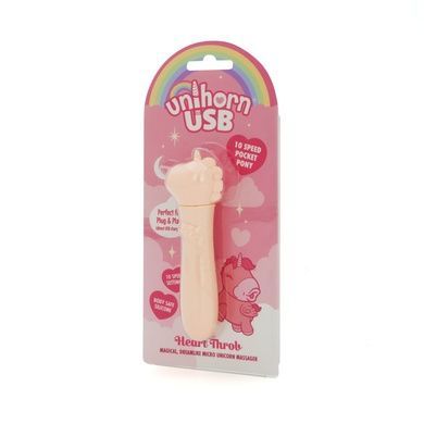 Вибратор-единорожка Unihorn USB Bullet - Heart Throb, виброшар, USB-зарядка SX2866 фото