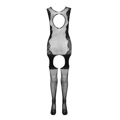 Ажурный бодистокинг с чулками Passion BS082 black One size