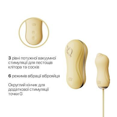 Виброяйцо и вакуумный стимулятор Zalo UNICORN Yellow SO6686 фото