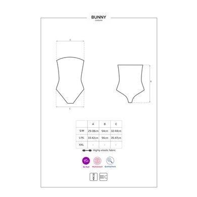 Эротический костюм кролика Obsessive Bunny costume S/M, black, боди, чокер, гартеры, чулки, маска