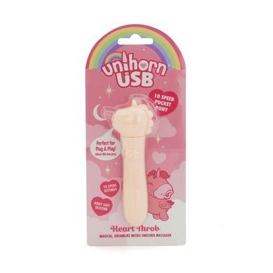 Вибратор-единорожка Unihorn USB Bullet - Heart Throb, виброшар, USB-зарядка SX2866 фото