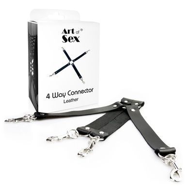 Хрестовина з натуральної шкіри Art of Sex 4 Way Connector SO7480 фото