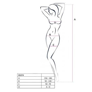 Ажурный бодистокинг с чулками Passion BS082 black One size